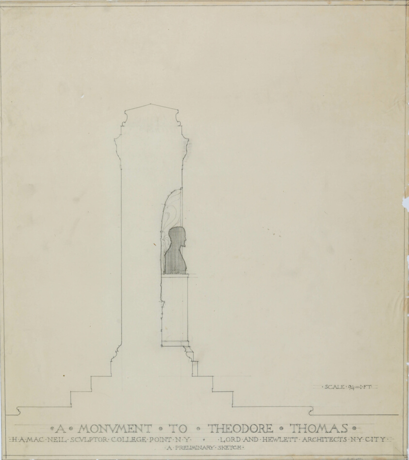 Theodore Thomas Monument, Grant Park, Chicago, Cross Section