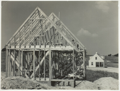 Untitled (Housing Construction, Arthurdale Subsistence Homestead Project, Reedsville, West Virginia)