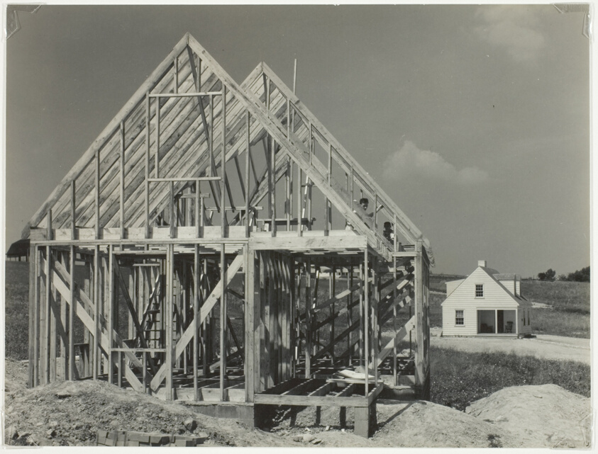 Untitled (Housing Construction, Arthurdale Subsistence Homestead Project, Reedsville, West Virginia)