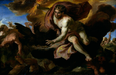 Jove casts his Thunderbolts at the Rebellious Giants