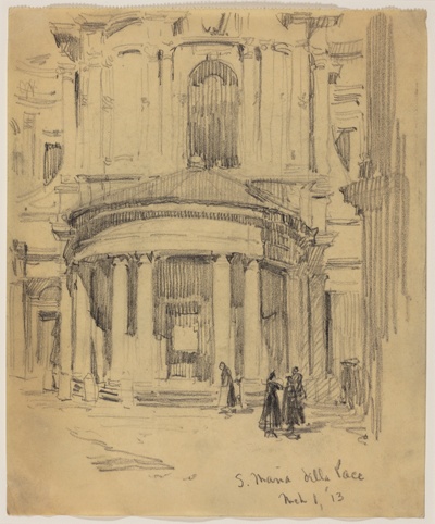 S. Maria Della Pace, Rome, Italy, Travel Sketch