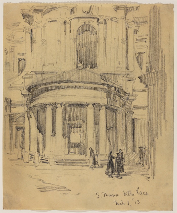 S. Maria Della Pace, Rome, Italy, Travel Sketch