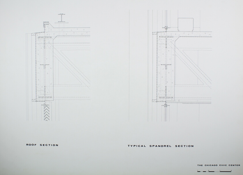 Chicago Civic Center, Chicago, Illinois, Roof and Typical Sections