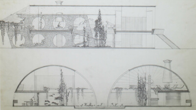 Bruce Goff Studio, Berkeley, California, Sections