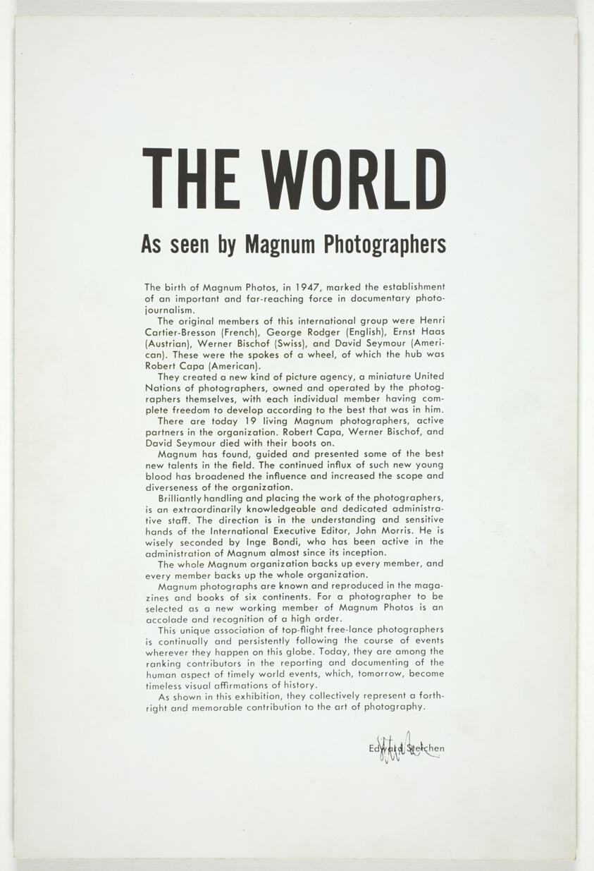 The World as Seen by Magnum Photographers