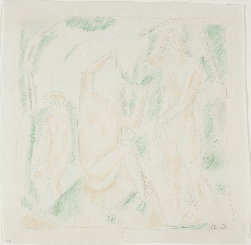 Three Nude Women in a Landscape