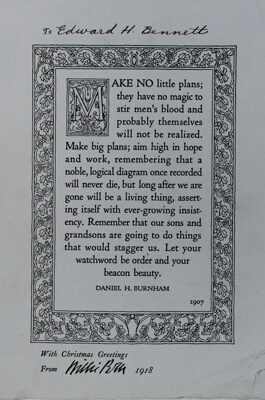 "Make No Little Plans...", Christmas Card
