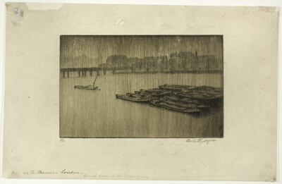 Rain on the Thames, London