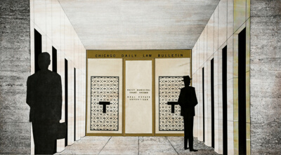 Chicago Stock Exchange Lobby Remodeling, Lobby Study Collage
