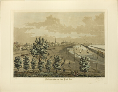 Michigan Avenue from Park Row in the Year 1865