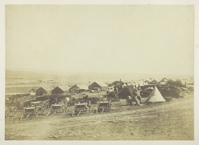 Artillery Waggons, Balaklava in the Distance