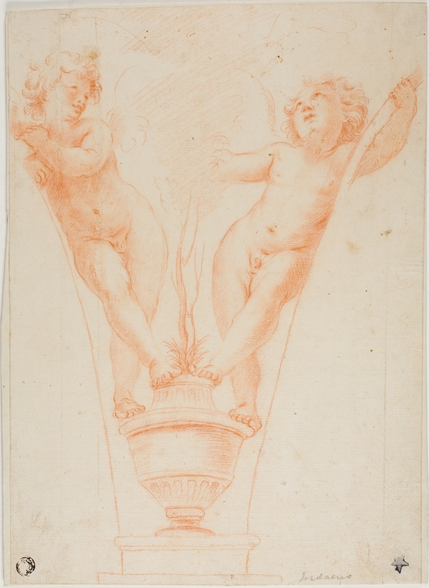 Two Putti with Potted Plant