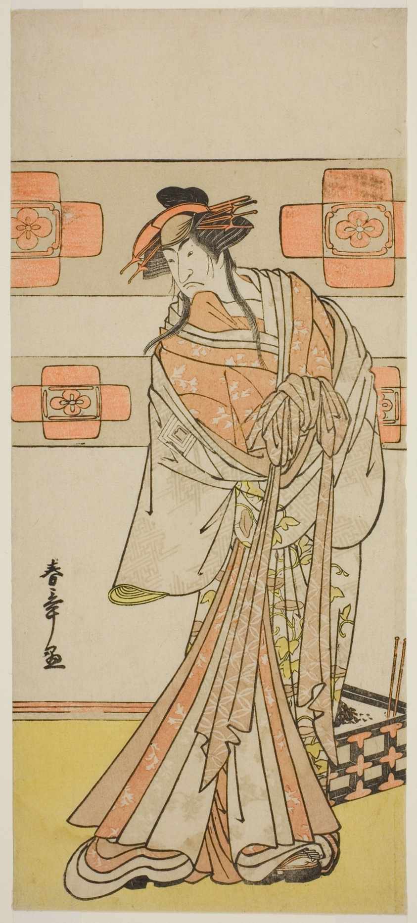 The Actor Ichikawa Monnosuke II as the Ghost of the Renegade Monk Seigen in the Play Edo no Hana Mimasu Soga, Performed at the Nakamura Theater in the Second Month, 1783