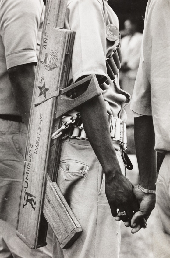 ANC Marshall, Carrying Mock Weapon, Mandela Welcoming Rally, Umtata, Transkei, South Africa, 22nd April 1990