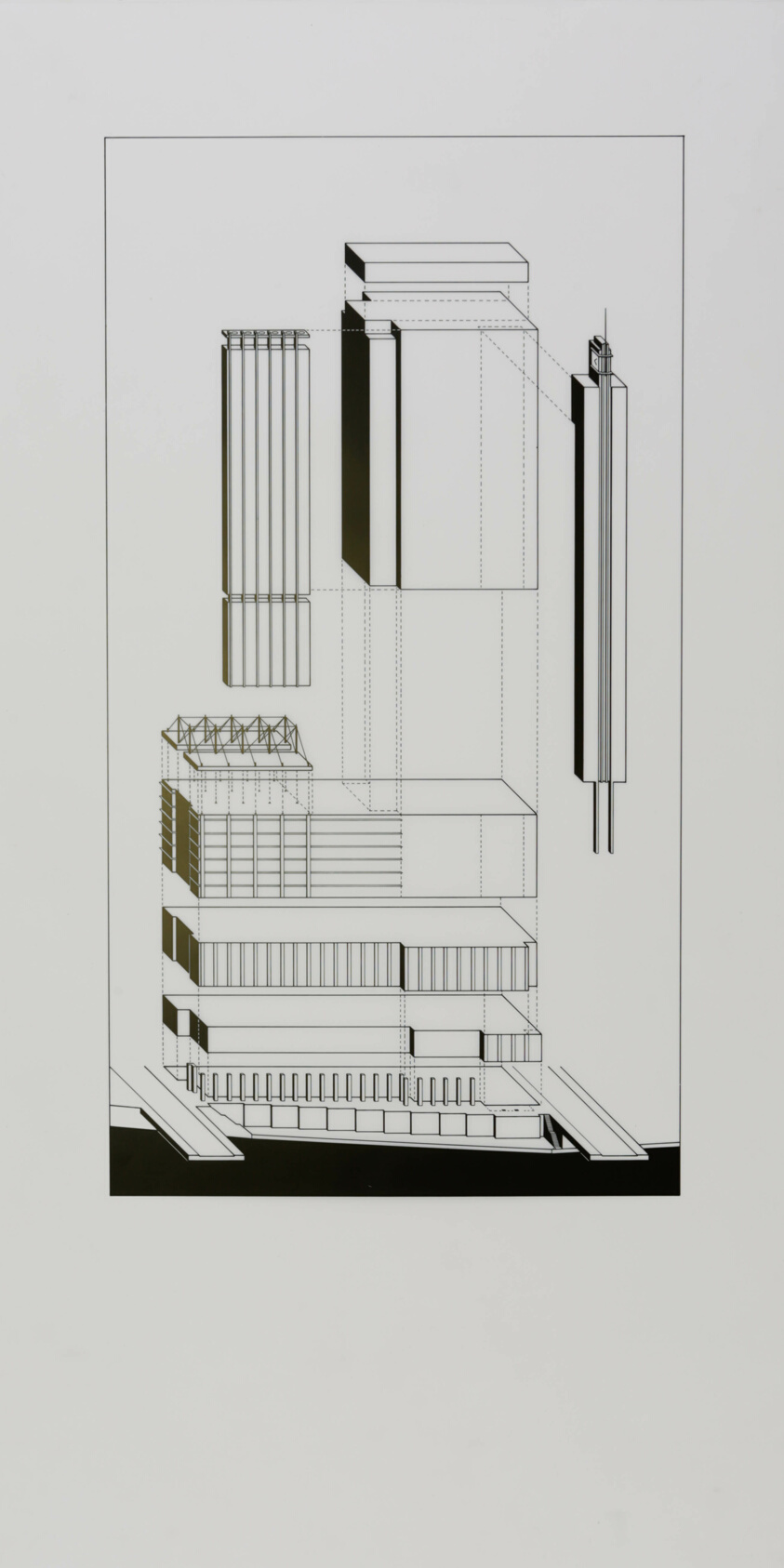 Morton International Building, Chicago, Illinois, Exploded Axonometric Volume Study