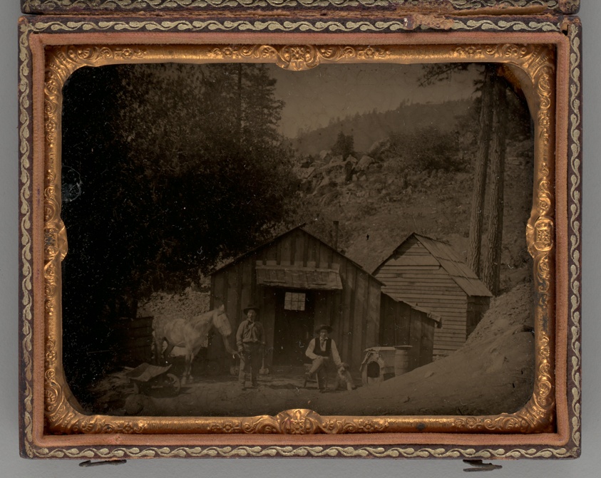 Untitled (Two Miners in Front of a Shack)
