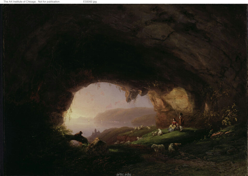 Landscape (shepherd and shepherdess in cave)