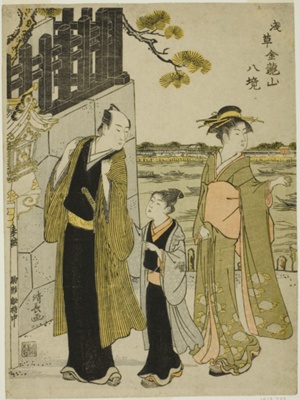 The View from Komagata Hall, from the series "Eight Precincts of Kinryuzan Temple in Asakusa (Asakusa Kinruzan hakkei)"