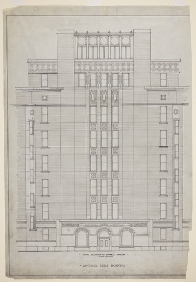Michael Reese Hospital, Chicago, Illinois, Detail and Elevation