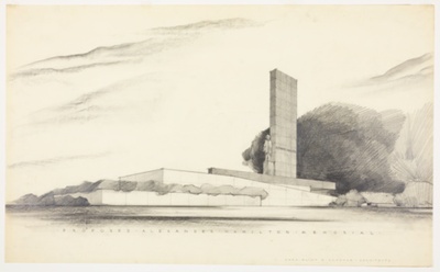 Alexander Hamilton Memorial, Lincoln Park, Chicago, Perspective