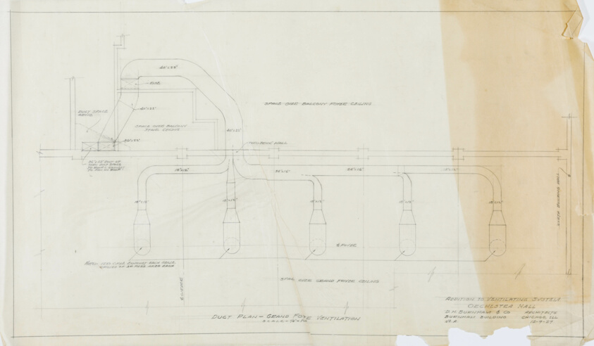 Orchestra Hall Alterations, Chicago, Illinois, Duct Plan