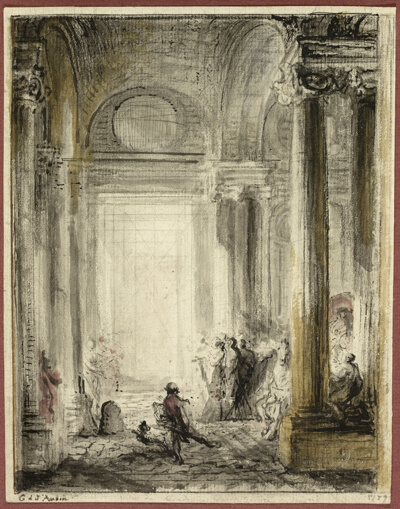 The Entrance of the Academy of Architecture at the Louvre