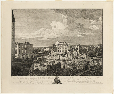 The Ruins of the Pirnaischer Suburb with the Palais Fürstenhof