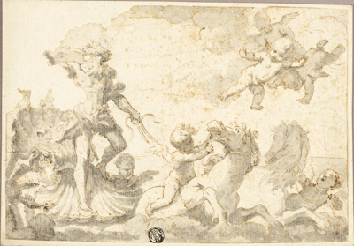Neptune Riding His Chariot in the Sea