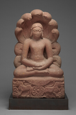 Jaina Tirthankara Parshvanatha Seated in Meditation (Dhyanamudra) under a Snake Hood