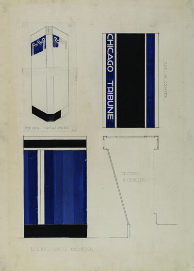 Chicago Tribune Counter, Presentation Drawing