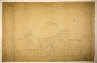Proposed Fine Arts Museum, World's Columbian Exposition, Chicago, Illinois, Entrance Elevation