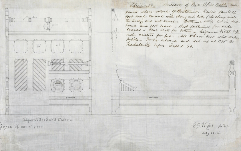 Panel Bed for Eliphalat W. Blatchford House, Chicago, Illinois, Elevation