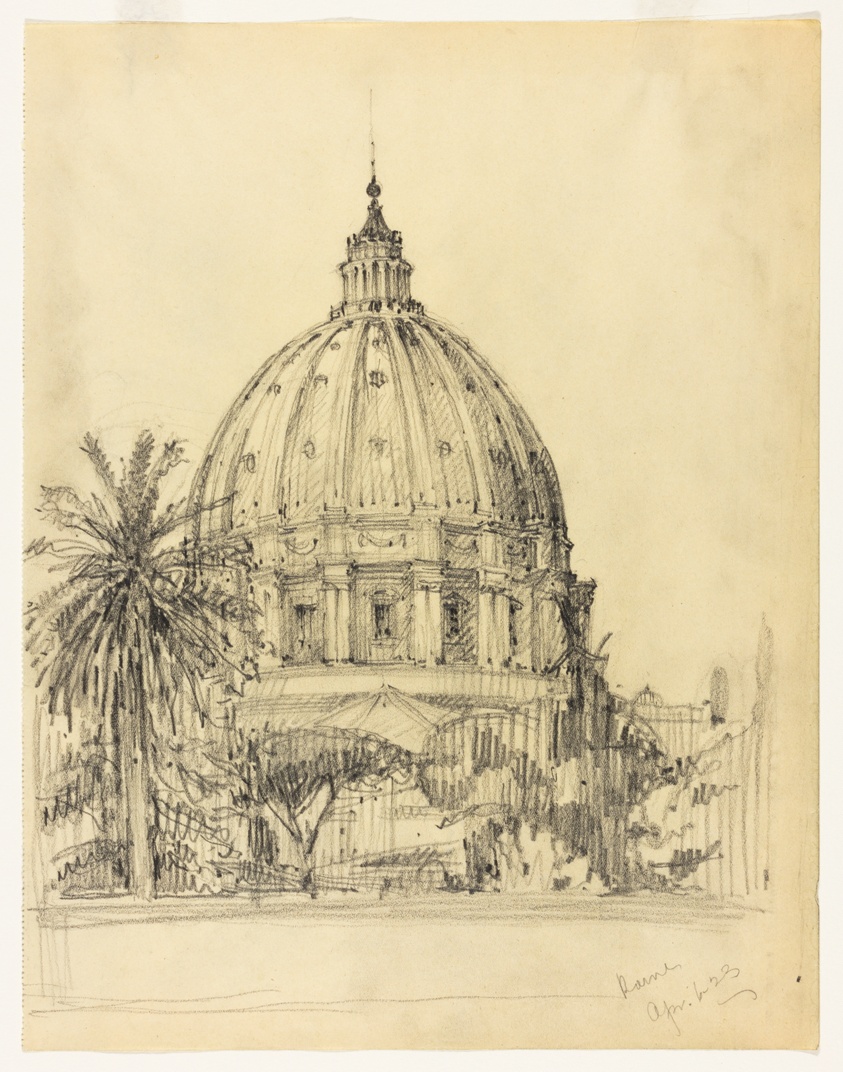St. Peter's Basilica, Rome, Italy, Travel Sketch