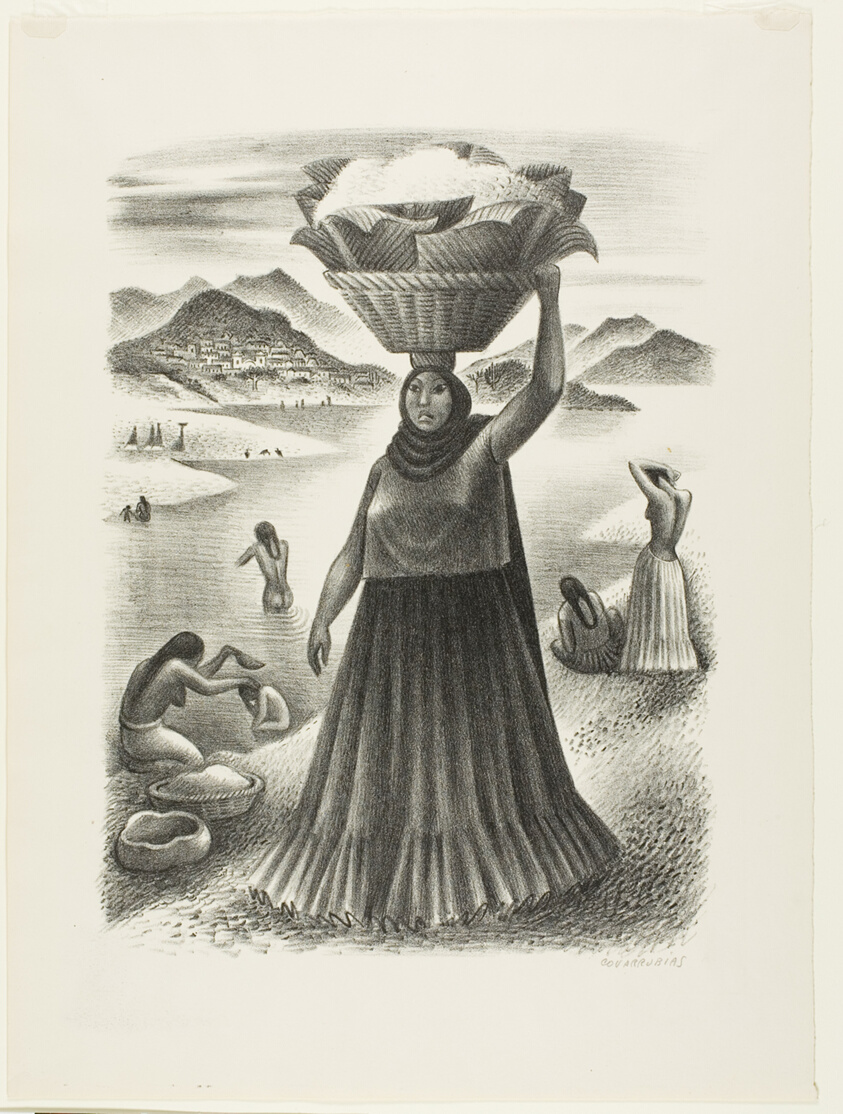 Bathers and a Woman Carrying a Basket