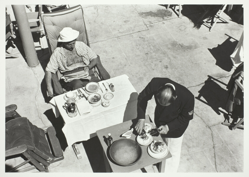 Brunch being served to winter visitor in private club, Miami, Florida
