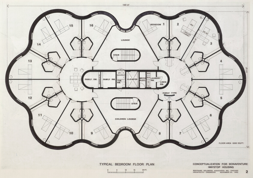 Bonaventure Waystop Housing, Chicago, Ilinois, Floor Plan