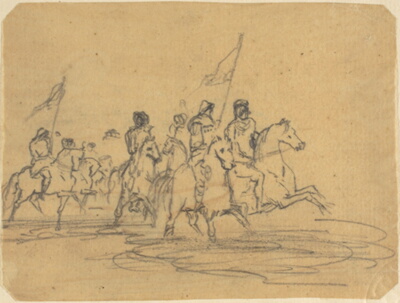 Sketch for Redon's first etching, The Ford (M. 2)