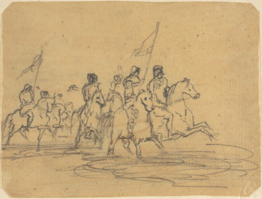 Sketch for Redon's first etching, The Ford (M. 2)