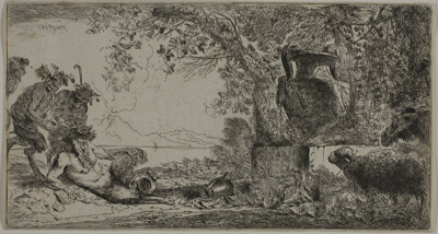 Pan Reclining before a Large Vase
