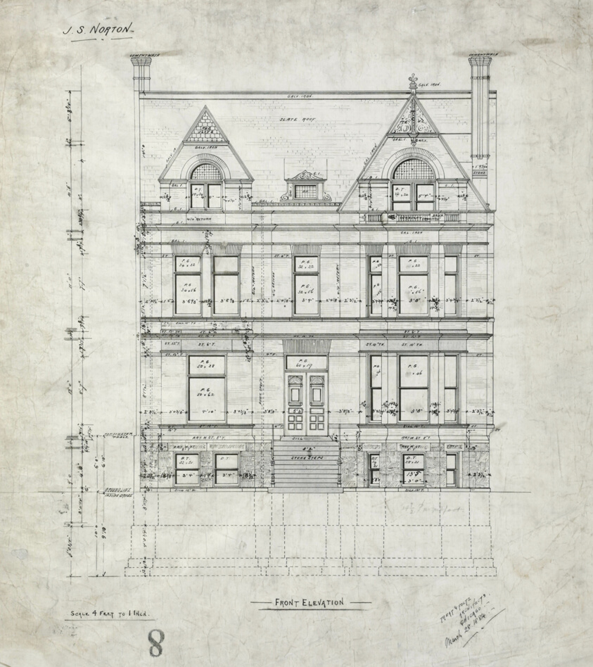 James S. Norton House, Front Elevation