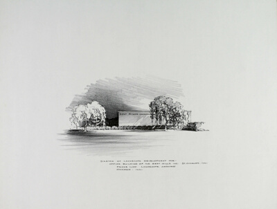 Bert Mills Inc. Office Building, View from Lawn, St. Charles, Illinois, Landscape Design