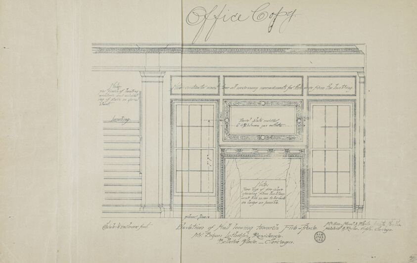Bryan Lathrop House, Chicago, Illinois, Hall Elevation