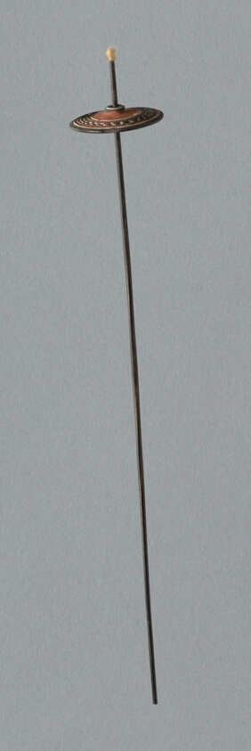 Wooden Spindles with Ceramic Whorls