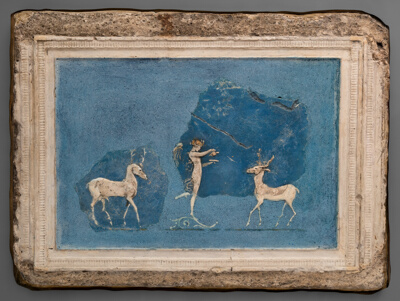 Relief Fragments Depicting a Winged Woman and Two Deer