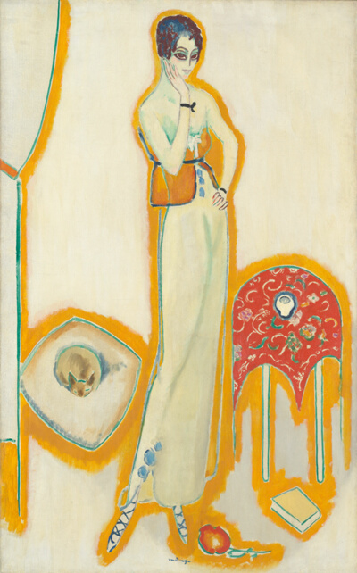 Woman against a White Background