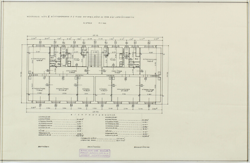 Apartment Building (Wohnhaus), Richthofengasse 5-7, Vienna, Austria, Floor Plan