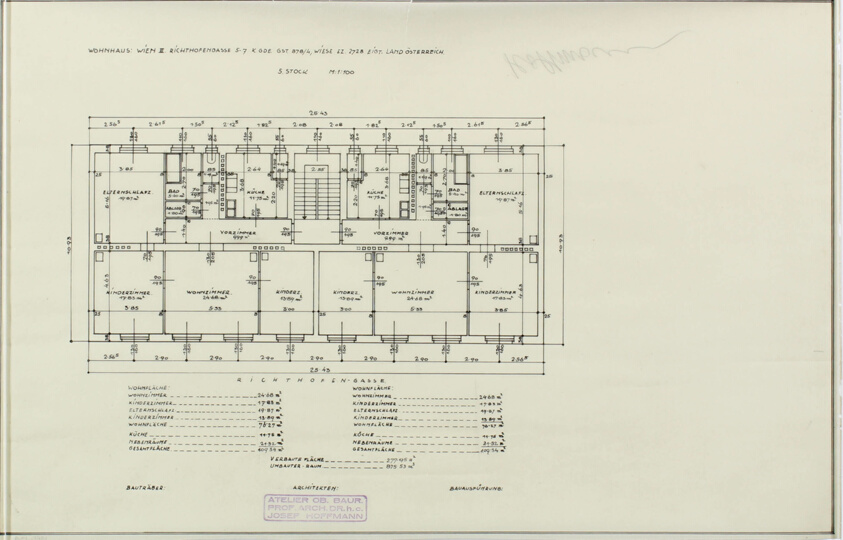 Apartment Building (Wohnhaus), Richthofengasse 5-7, Vienna, Austria, Floor Plan